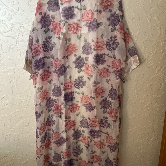 Contessa Di Roma Floral Kimono Robe Size Large - Picture 7 of 15